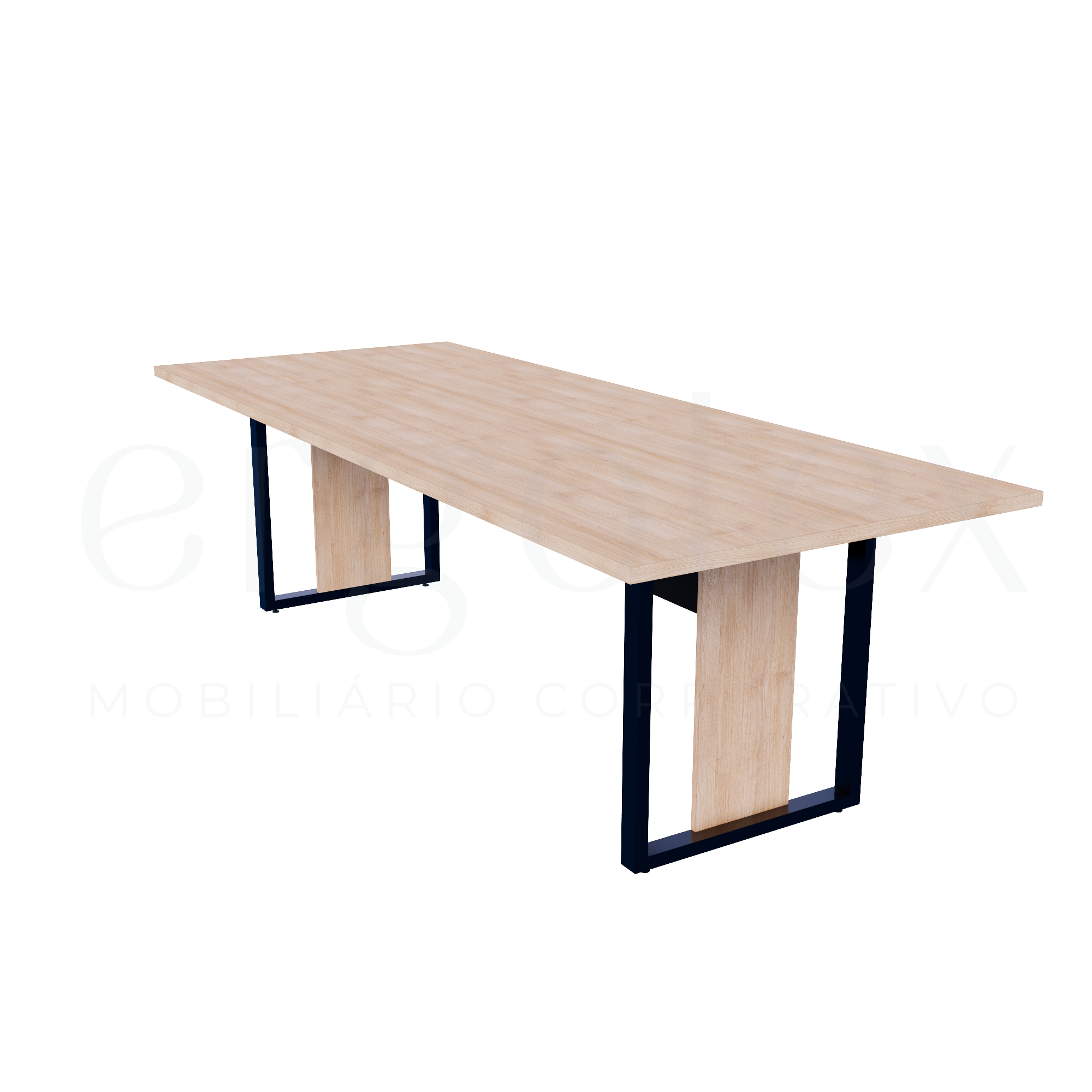 Mesa de Reunião Industrial Tampo 30mm Preto
