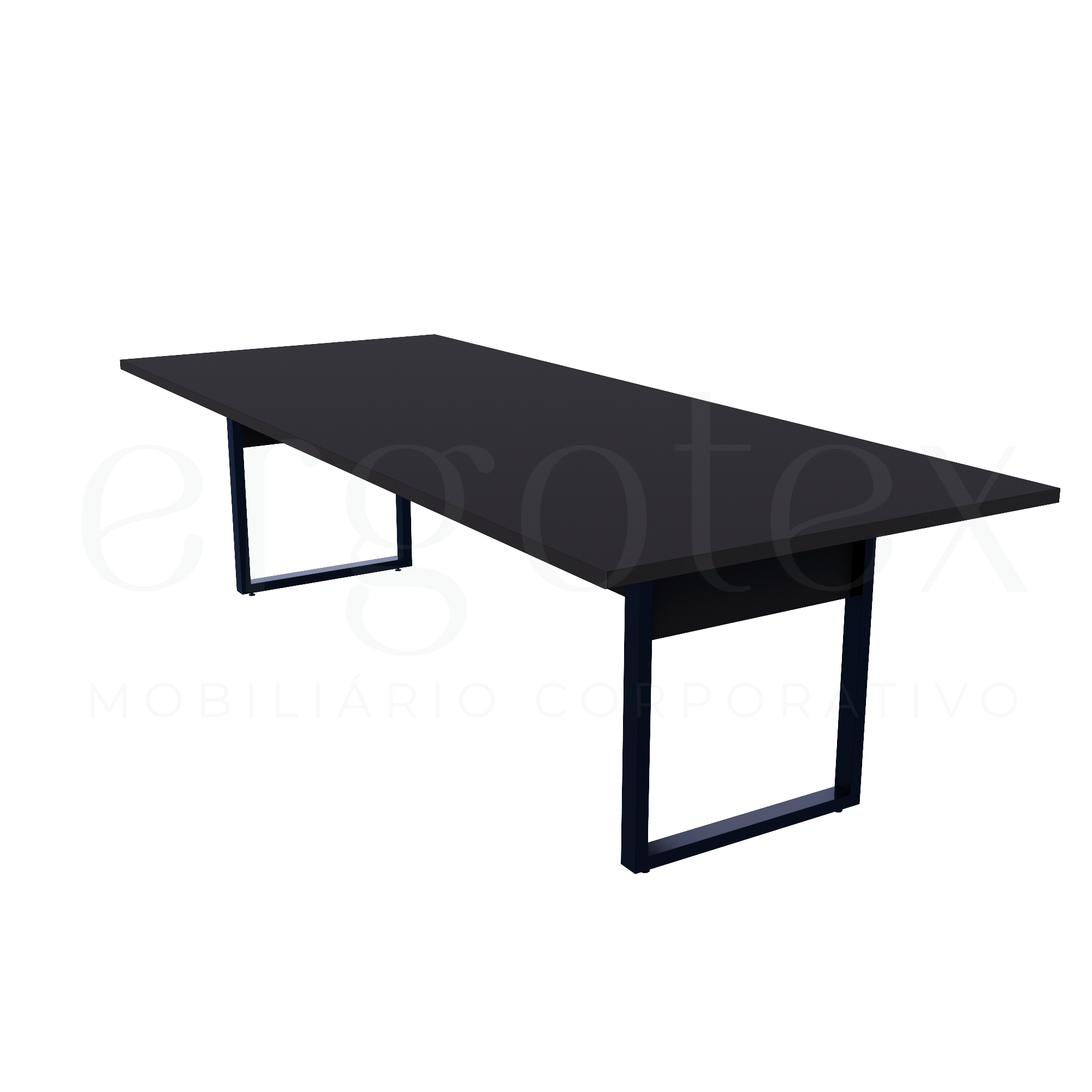 Mesa de Reunião Industrial Tampo 30mm Preto