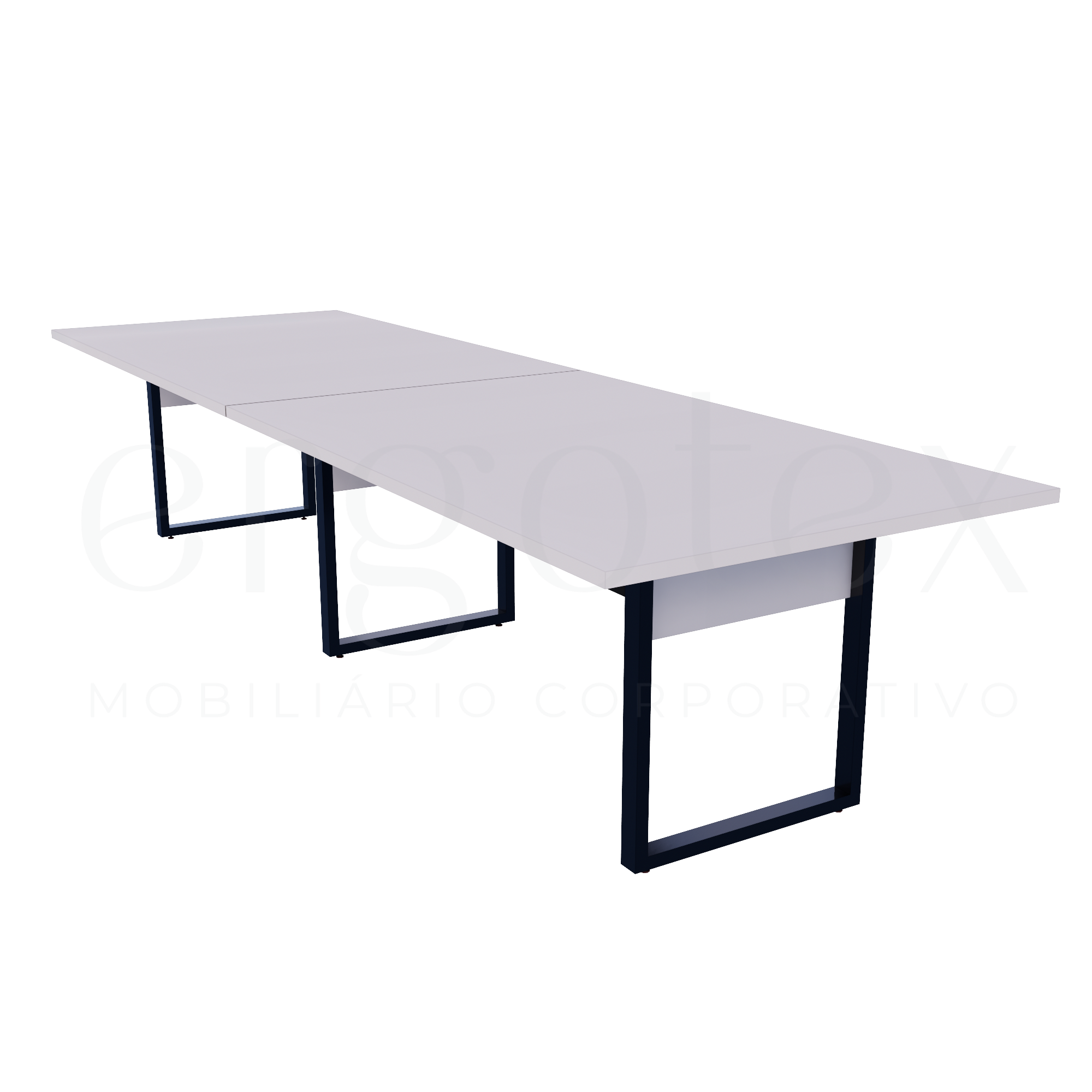 Mesa de Reunião Industrial Bipartida Tampo 30mm Preto