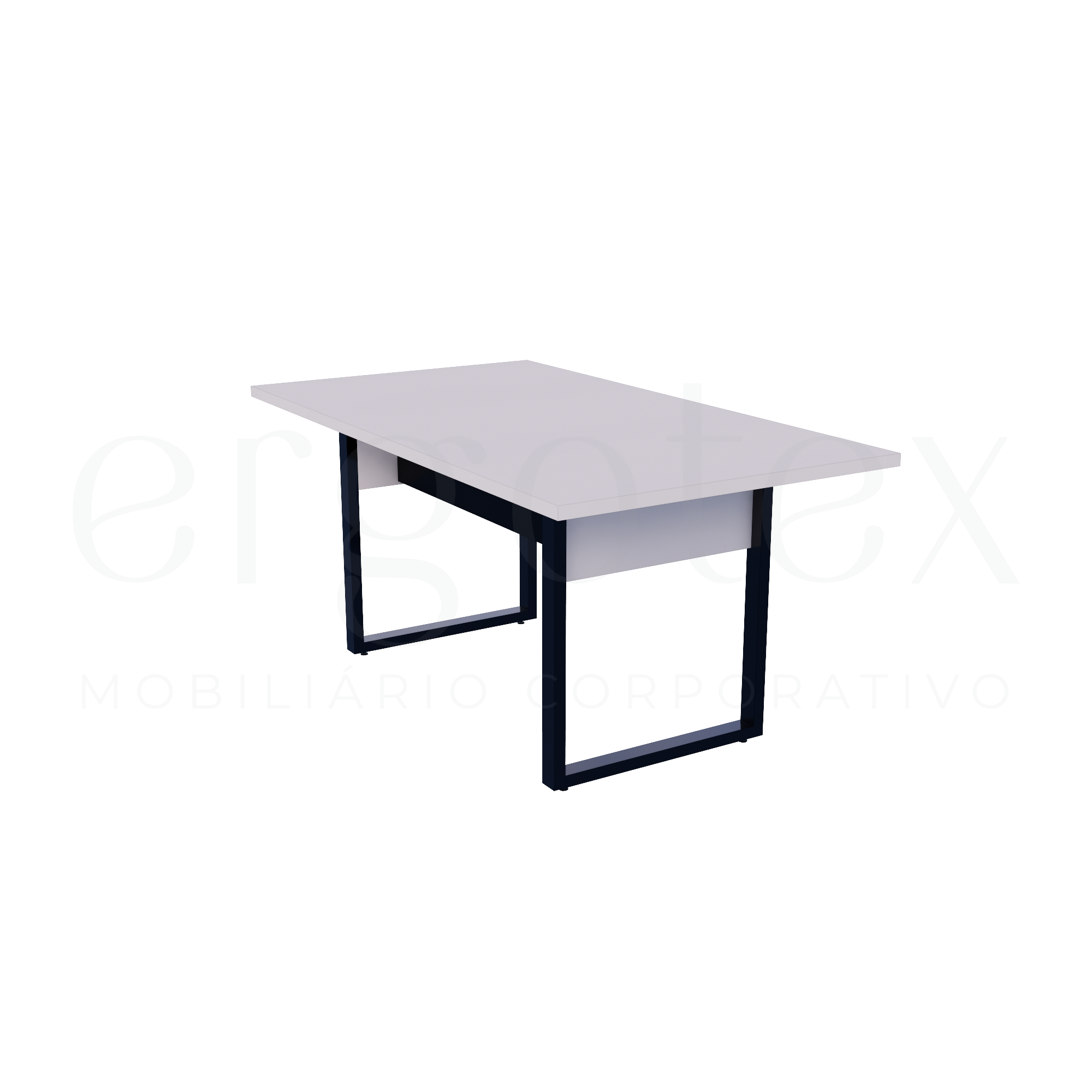 Mesa de Reunião Industrial Tampo 30mm Preto