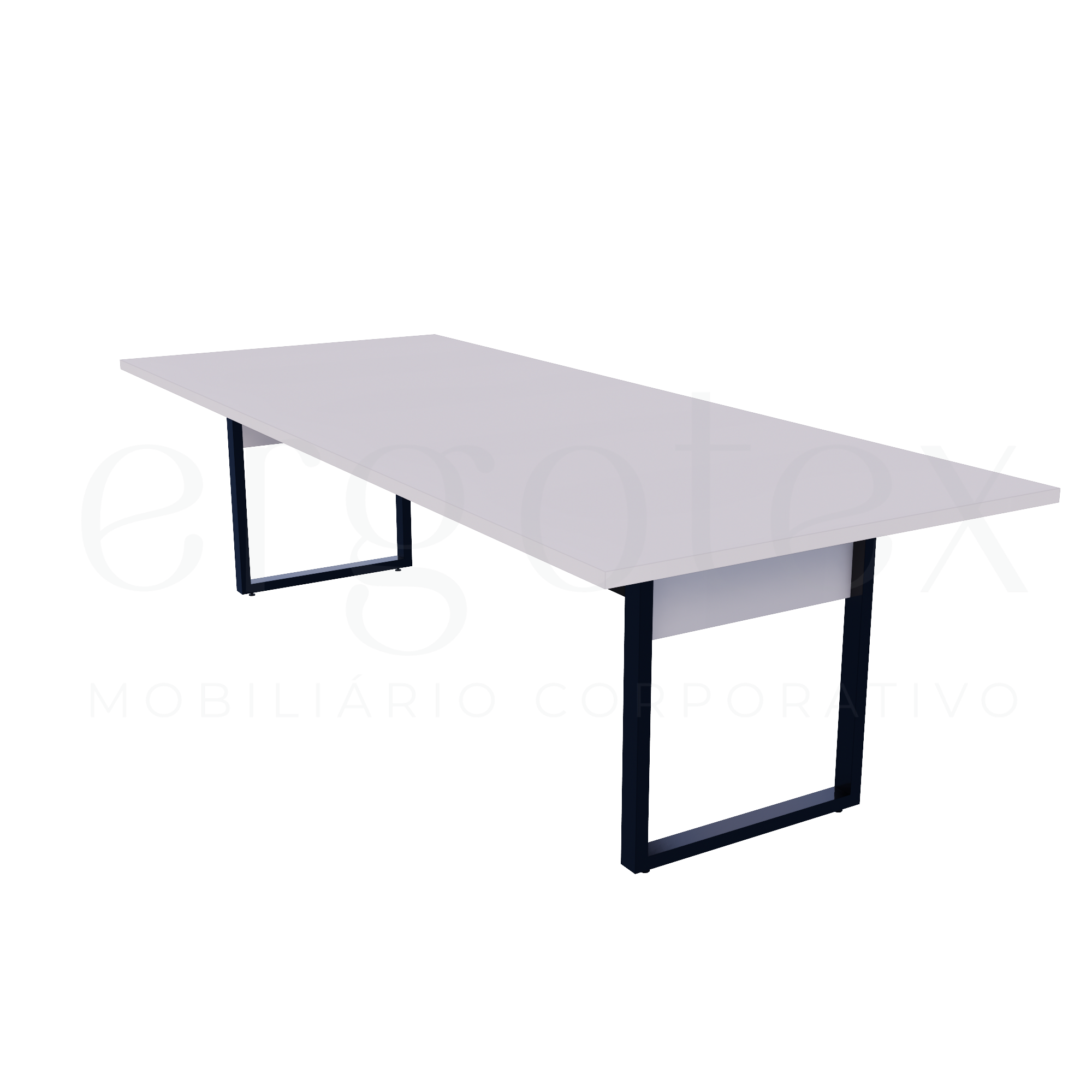 Mesa de Reunião Industrial Tampo 30mm Preto