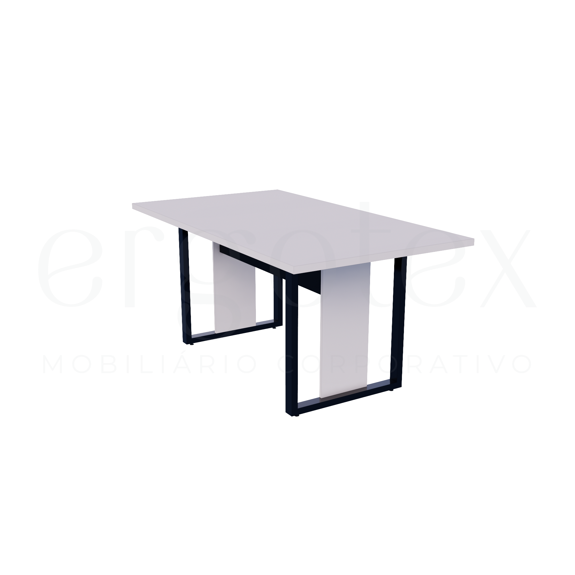 Mesa de Reunião Industrial Tampo 30mm Preto