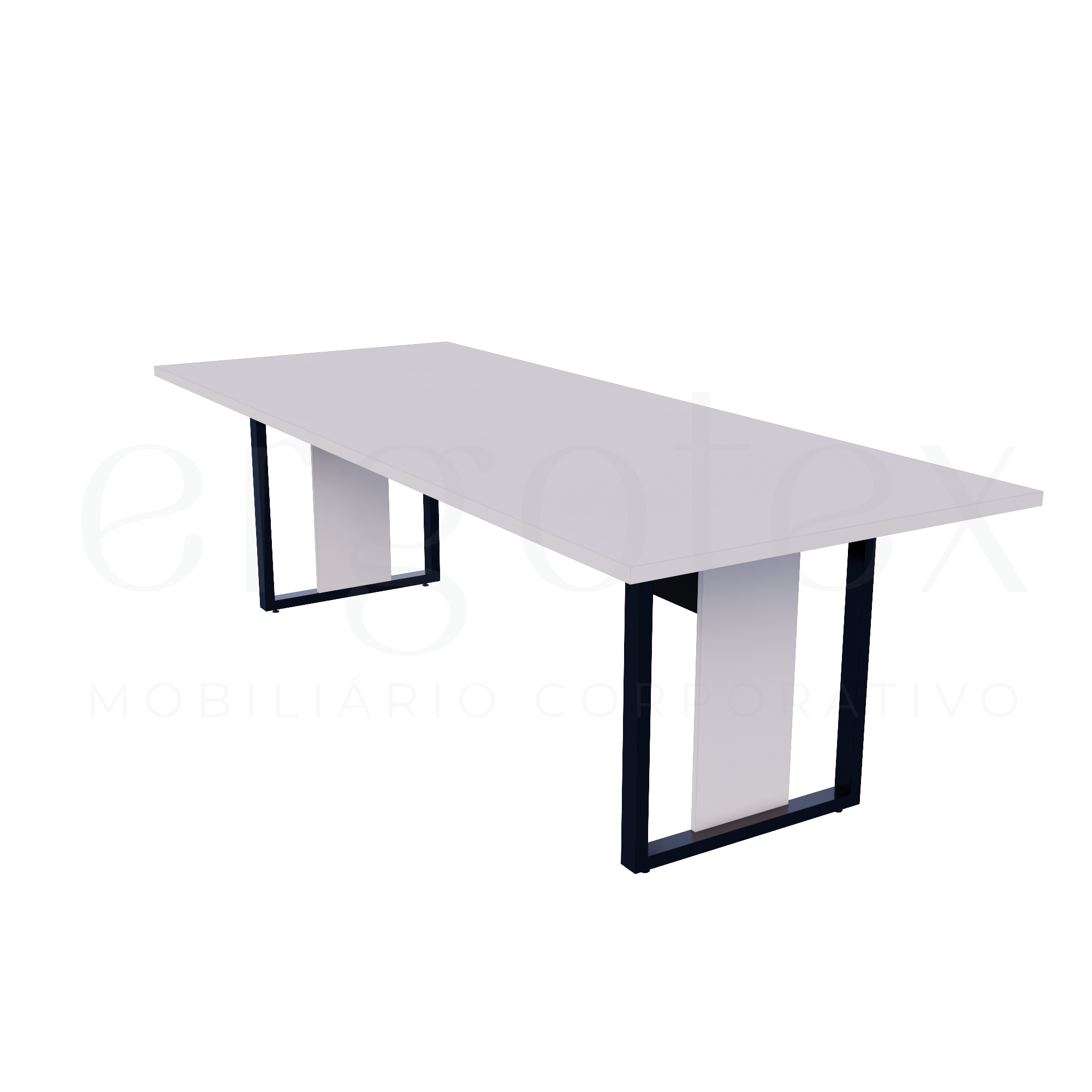 Mesa de Reunião Industrial Tampo 30mm Preto