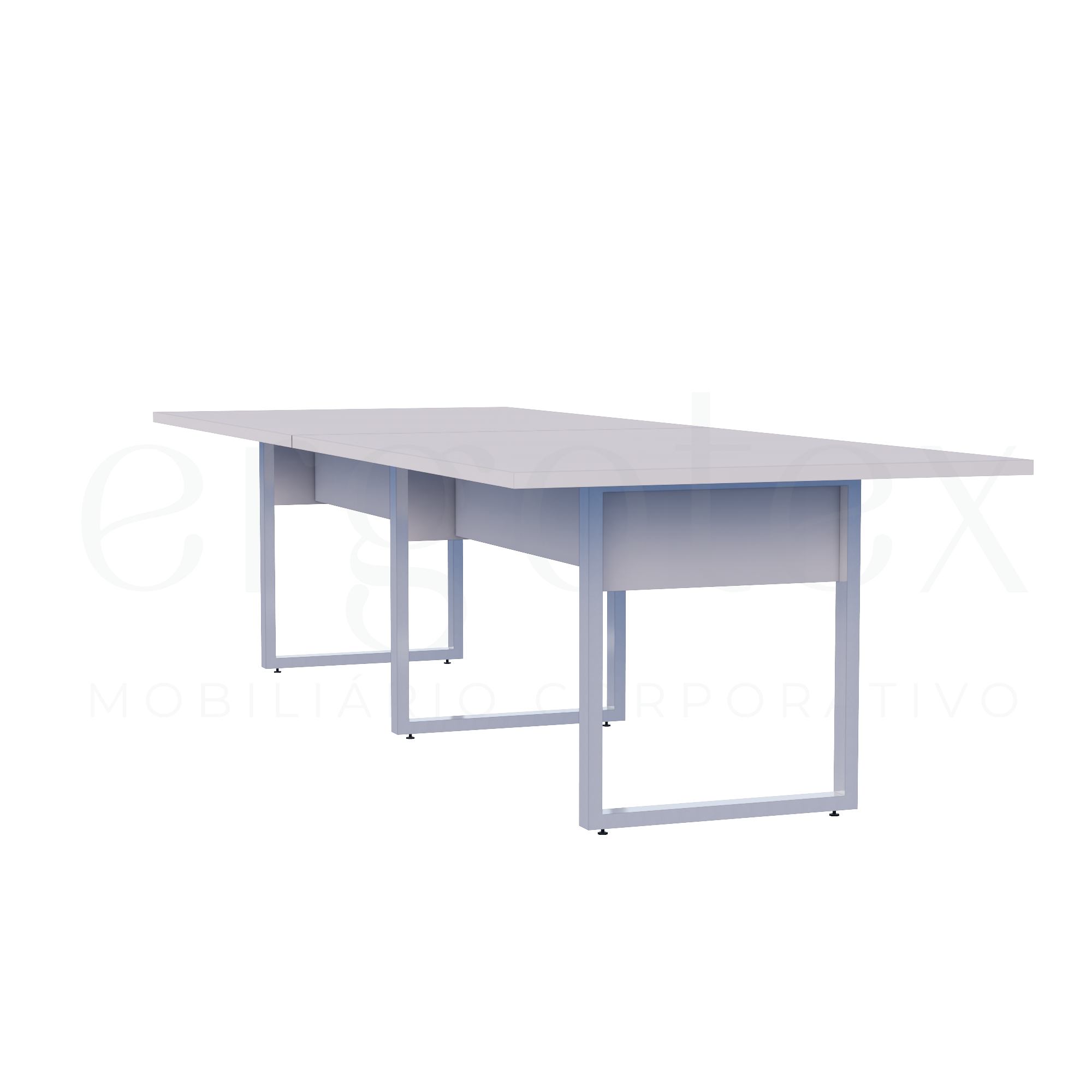 Mesa de Reunião Industrial Bipartida Tampo 30mm Preto