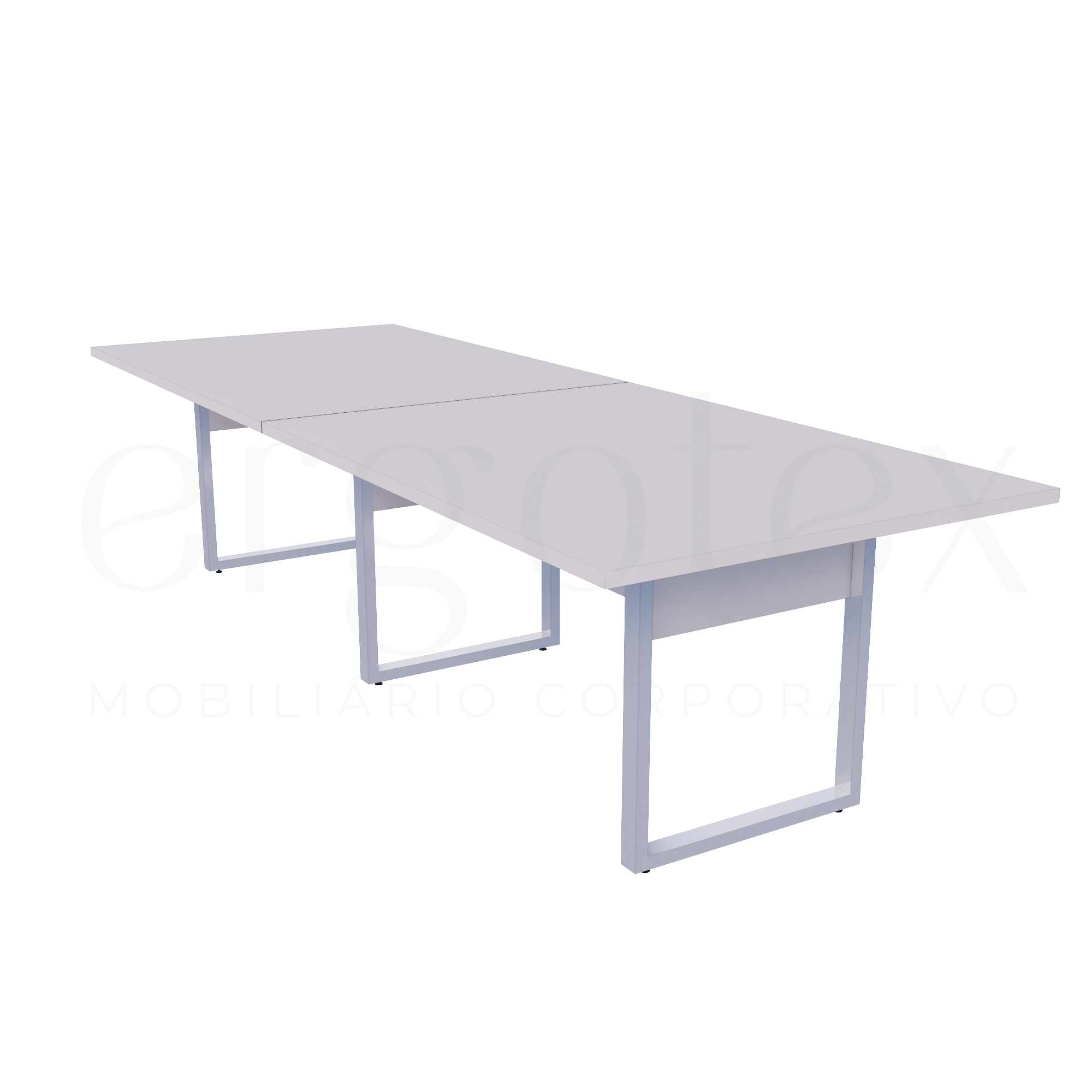 Mesa de Reunião Industrial Bipartida Tampo 30mm Preto