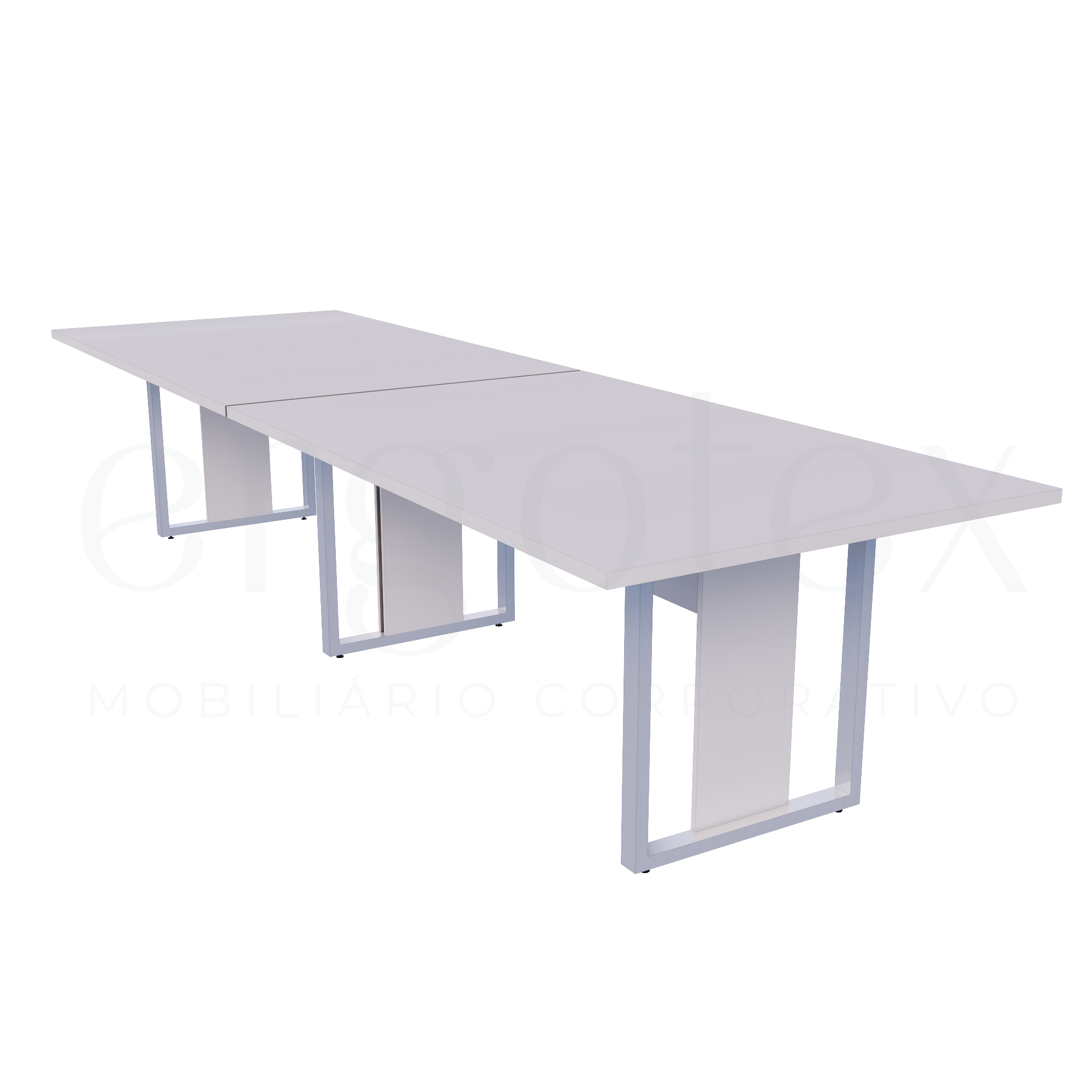 Mesa de Reunião Industrial Bipartida Tampo 30mm Preto