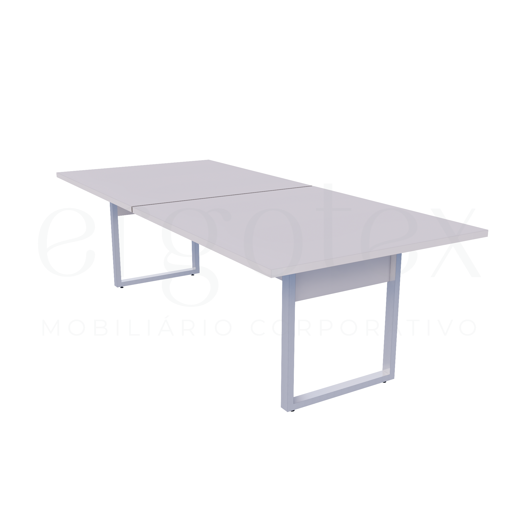 Mesa de Reunião Industrial Bipartida Tampo 30mm Preto