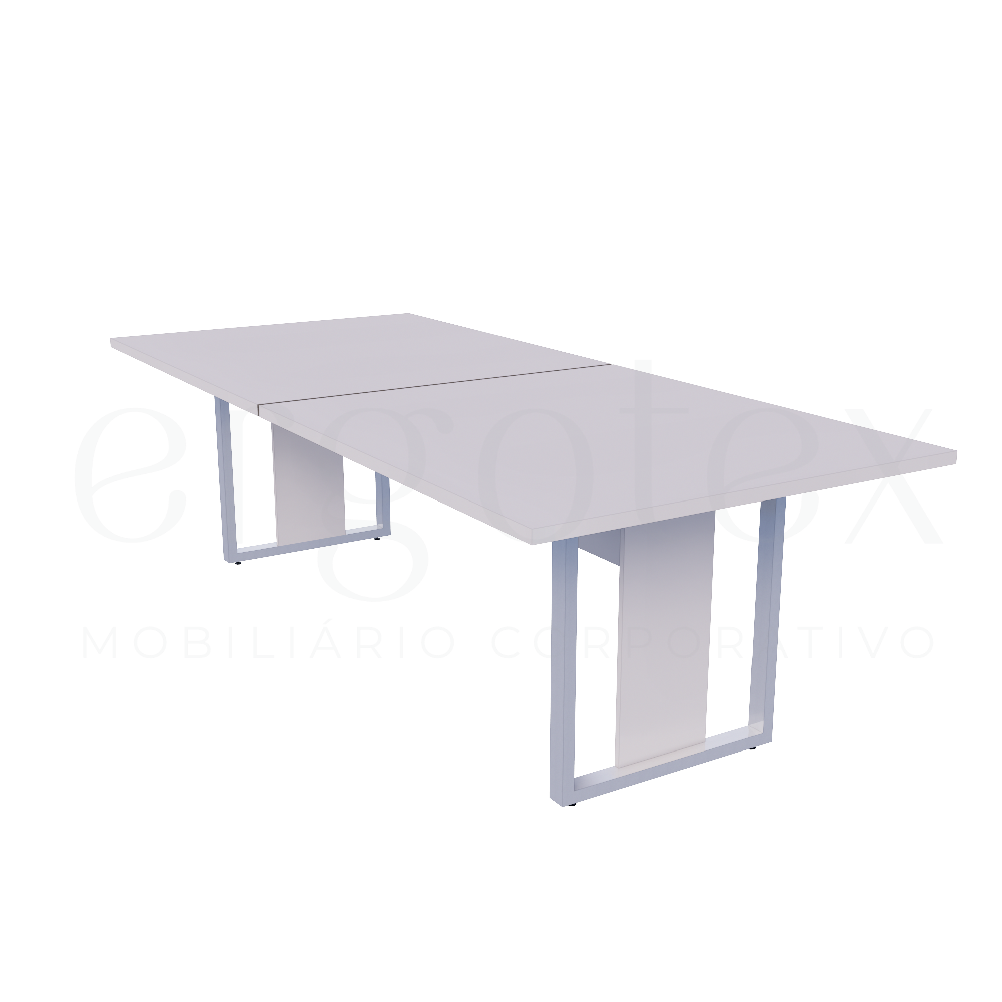 Mesa de Reunião Industrial Bipartida Tampo 30mm Preto
