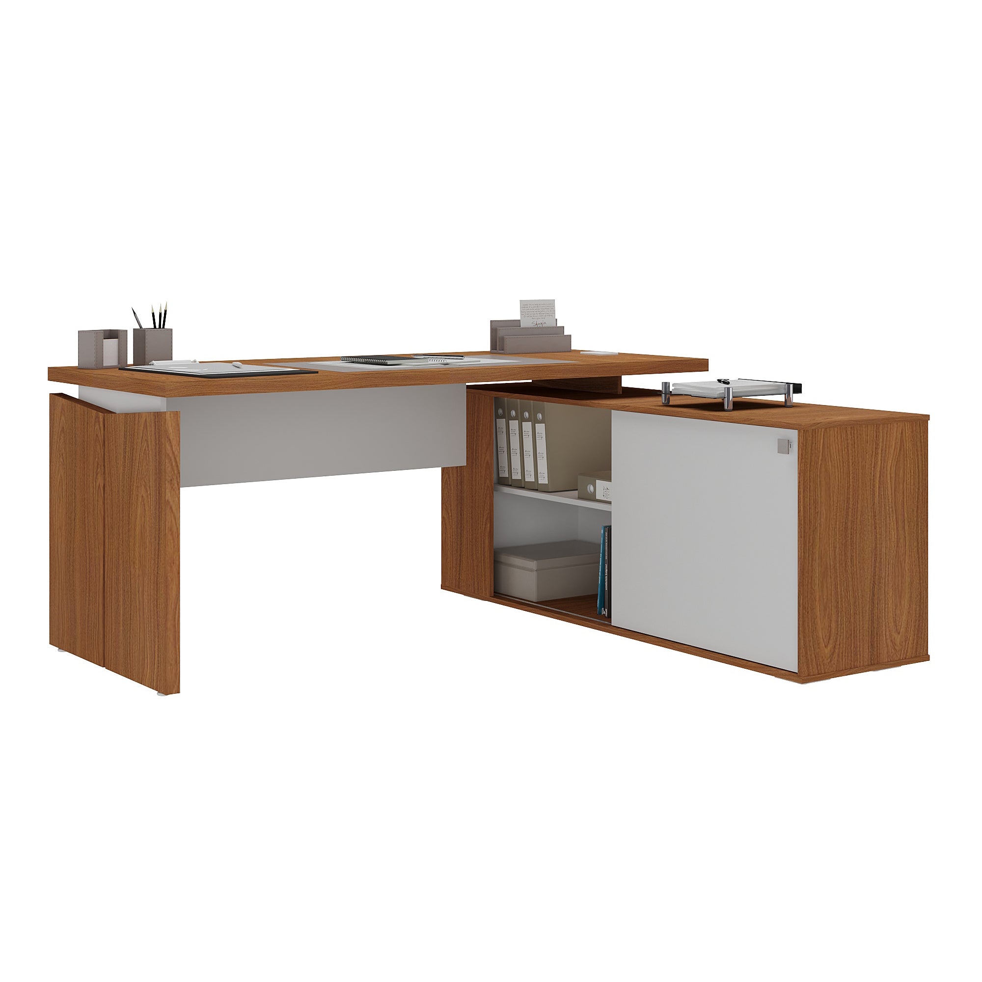 Mesa em L Escritório Gerência Connect Tampo 37mm