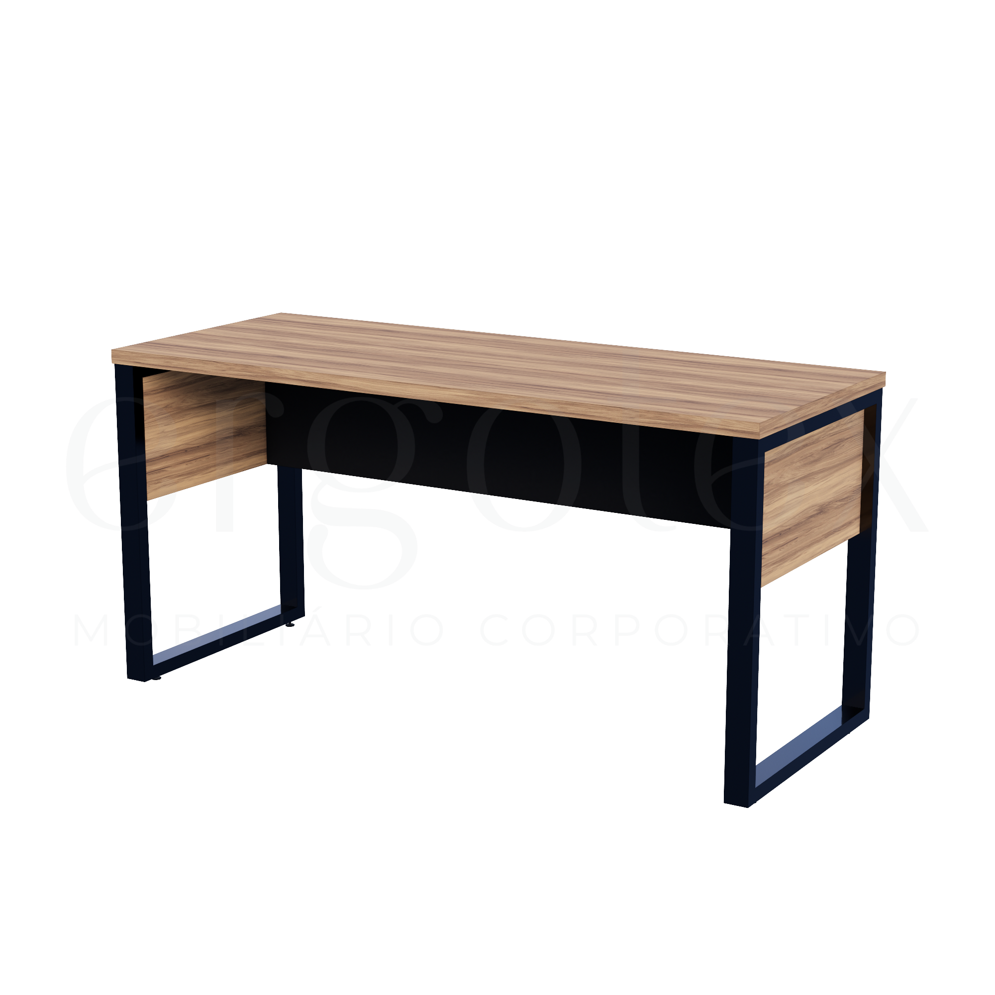 Mesa Reta Escritorio Tampo 30mm Pé Industrial