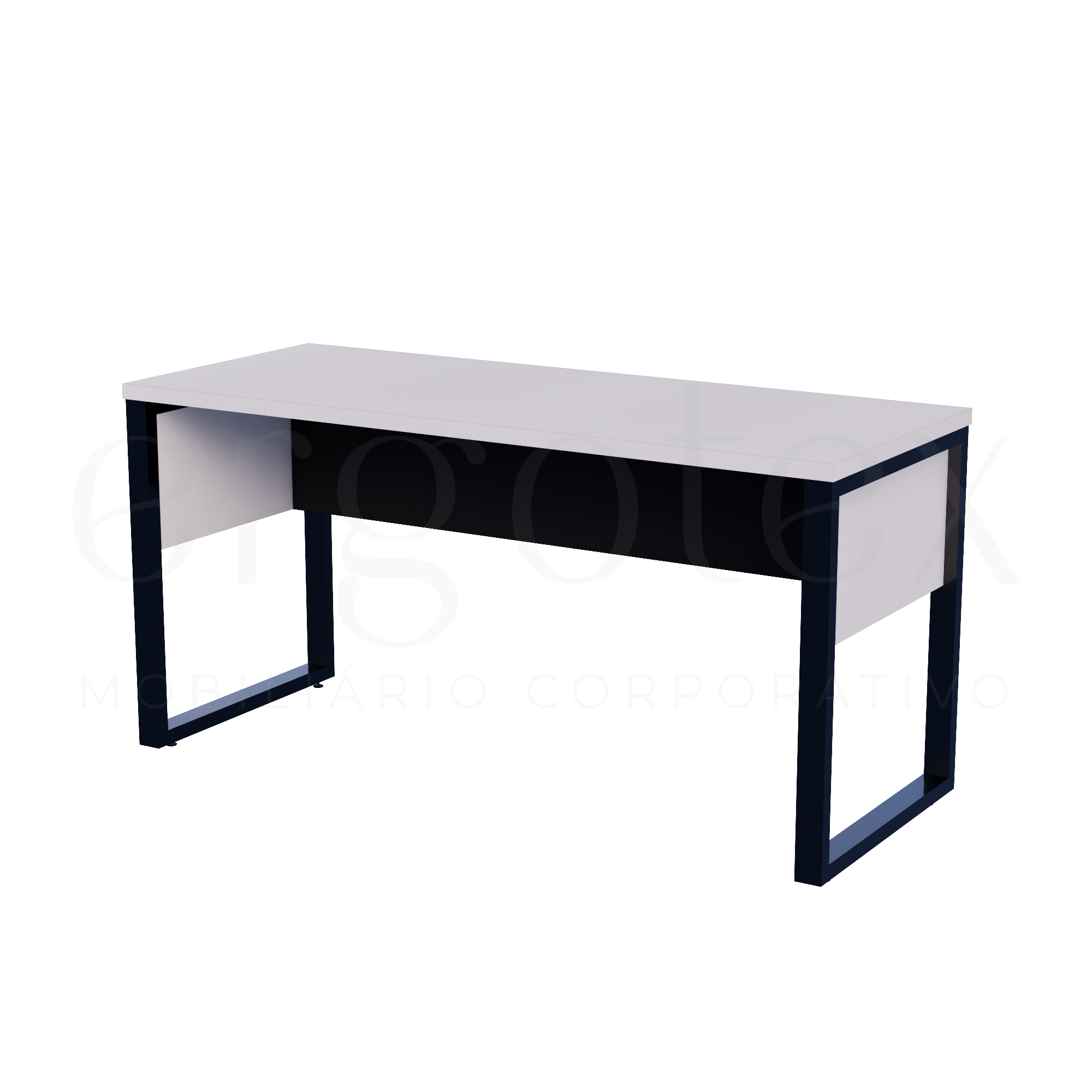 Mesa Reta Escritorio Tampo 30mm Pé Industrial