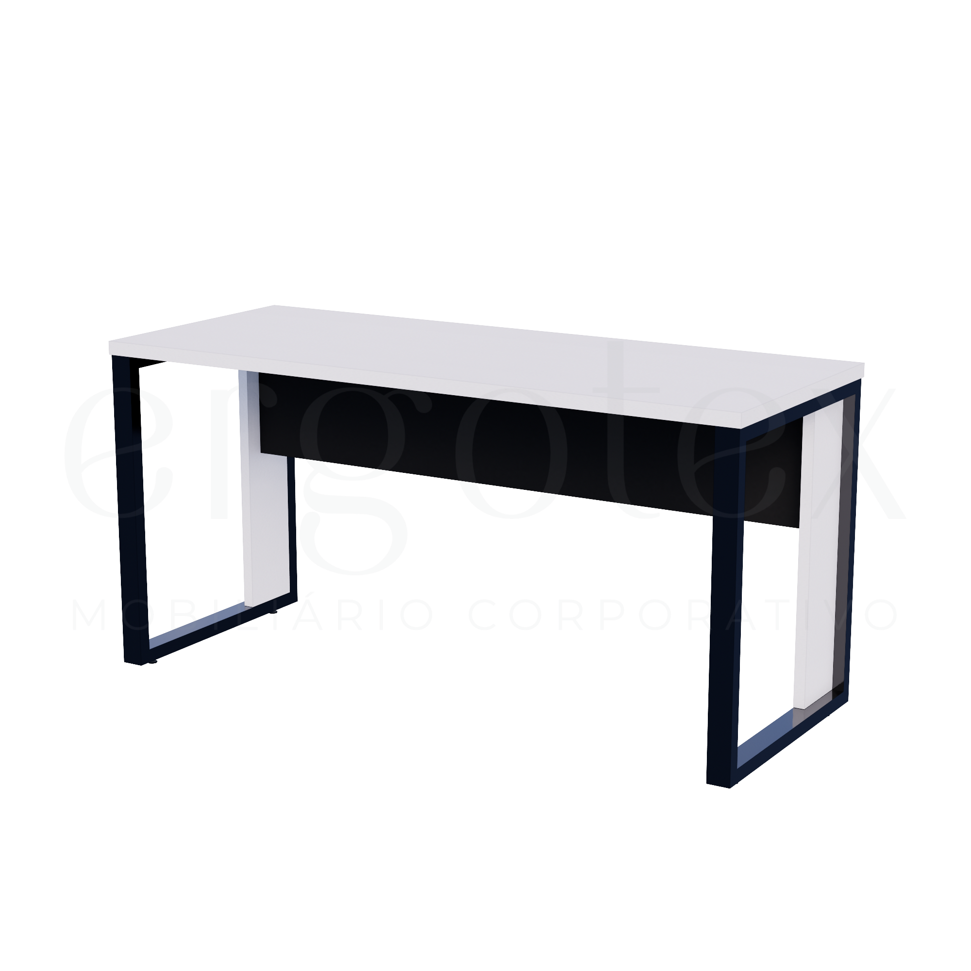 Mesa Reta Escritorio Tampo 30mm Pé Industrial
